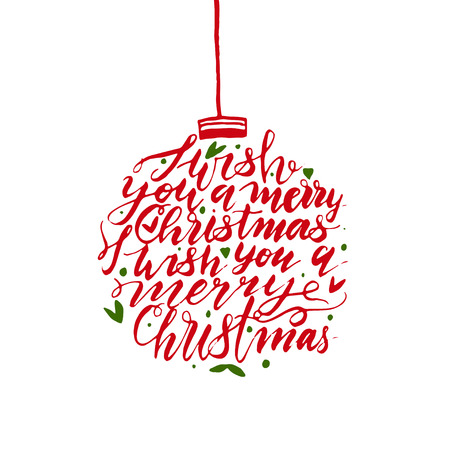 Merry Christmas toy lettering. Happy New Year.のイラスト素材