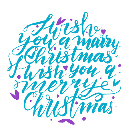 Merry Christmas vector text Calligraphic Lettering design cardのイラスト素材