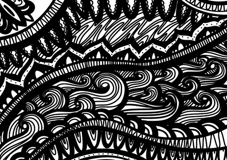 Zen style inspired pattern Vector. Hand drawn artwork. Love bohemia concept for wedding invitations, cards.のイラスト素材