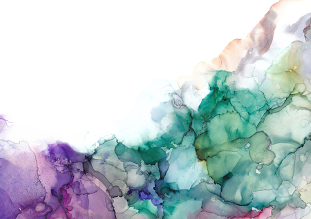 Alcohol ink sea texture. Fluid ink abstract background. art for designの写真素材