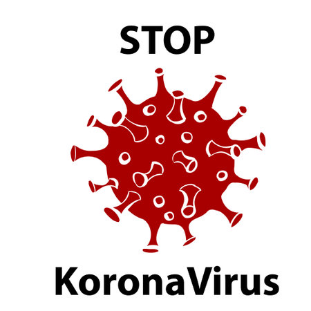 Corona Virus cell on white background. 2019-nCoV. Vector illustration for science and medical useのイラスト素材