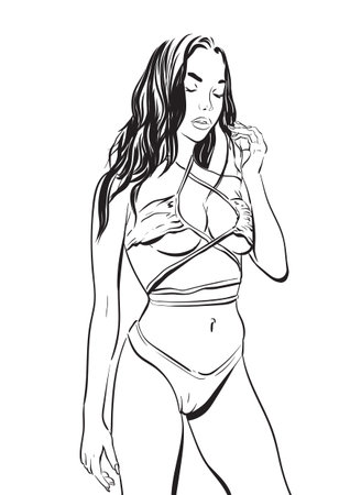 Sexy woman in bikini izolate vector illustration 10 epsのイラスト素材