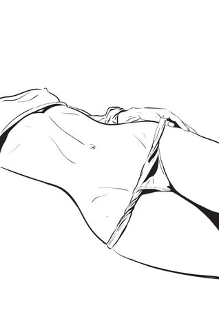 Sexy woman in bikini izolate vector illustration 10 epsのイラスト素材