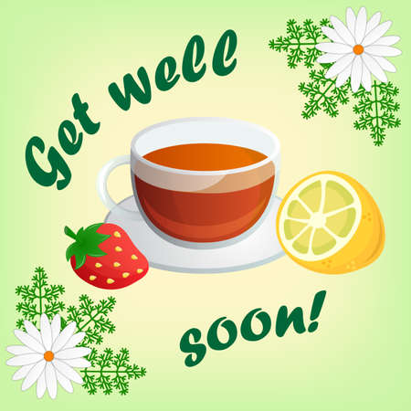 Get well soon cardのイラスト素材