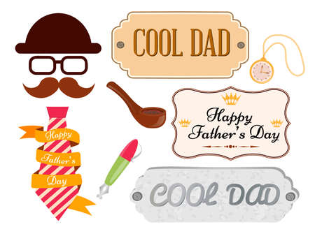 Set of greeting cards and posters happy father's day Vector illustrationのイラスト素材