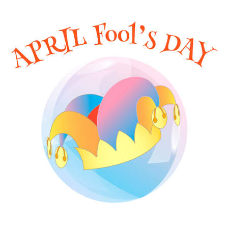 April Foll's Day Card. A bubble and a clown's hat. Vector illustration EPS 10.のイラスト素材