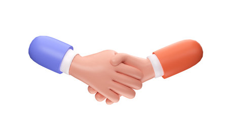 Businessman handshake 3D rendering illustration Concept successful deal, joint business, teamwork