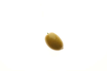 Green olive on white backgroundの写真素材