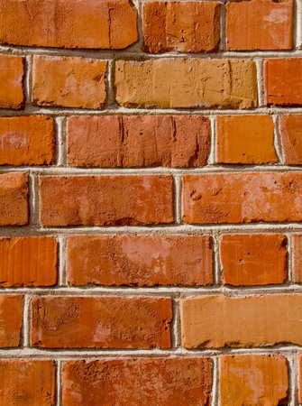 ancient red bricks wall background and texture