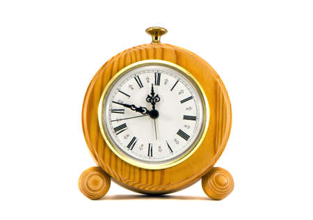 isolated on white background original  wooden clockの写真素材