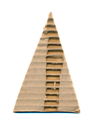 triangle corrugated paper isolated on white background