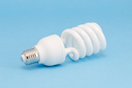 modern energy saving bulb on azure background