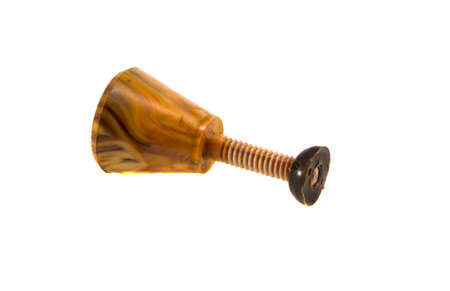 retro furniture plastic knob isolated on white backgroundの写真素材