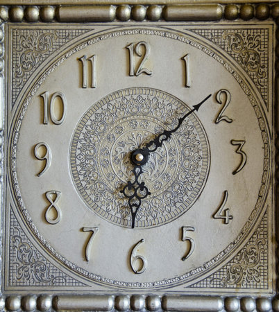 vintage metal clock ornamental dialの写真素材