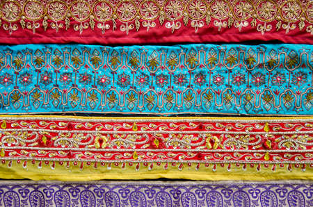 beautiful indian handmade decorative cloth backgroundの写真素材