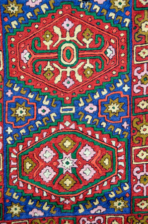 asian textile cloth ornamental colorful  backgroundの写真素材