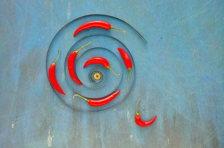 iron spiral and red hot chili peppers  concept