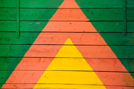 panted colorful wooden wall door background and textureの写真素材