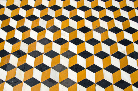beautiful ornamental  marble floor background in asian temple, Amritsar, India