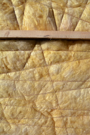 home insulation material rock-wool on wall abstract background