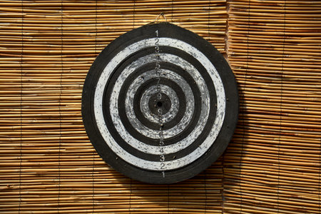 bamboo mat wall with old used target
