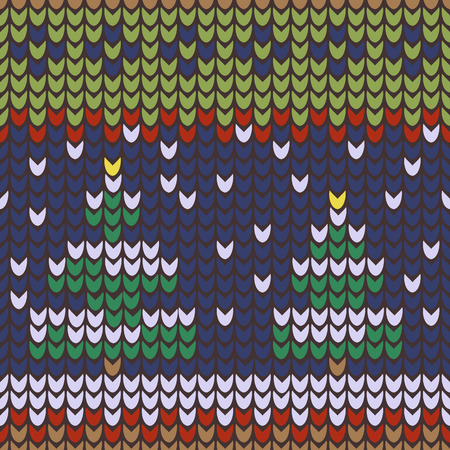 Seamless pattern with Christmas knitted a picture.のイラスト素材