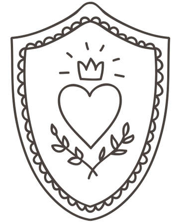 simple vector cartoon shield with royal coat of armsのイラスト素材