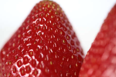 A close up of part of a strawberry.の写真素材