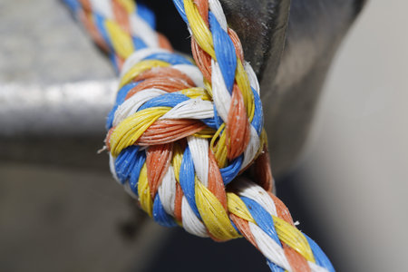 A close up of a knot in a rope.