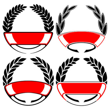 laurel and wreath setのイラスト素材