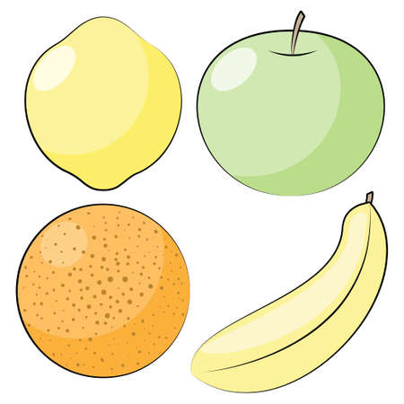 fruit set vectorのイラスト素材