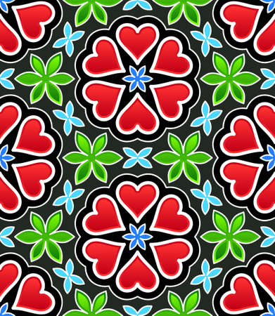 hearts seamless patternのイラスト素材