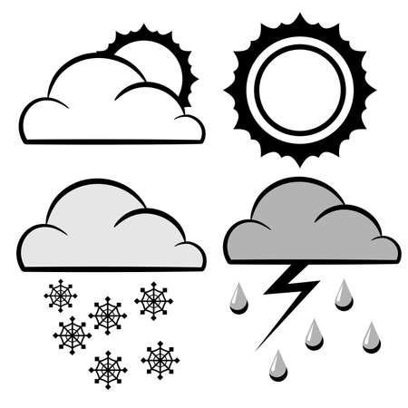 meteorology weather conditions icons setのイラスト素材