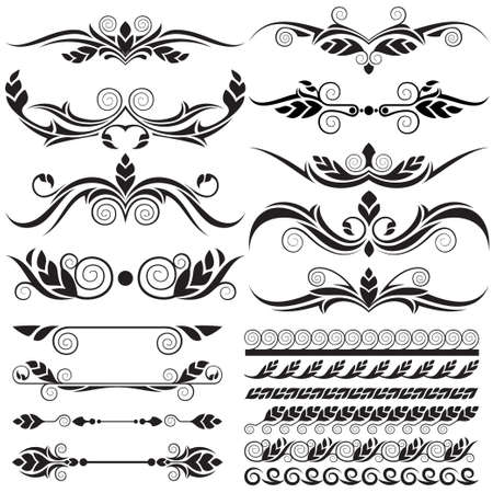 floral design decoration elementsのイラスト素材