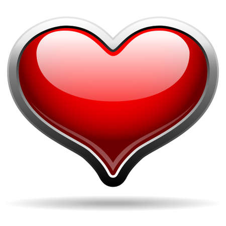shiny glass heart signのイラスト素材