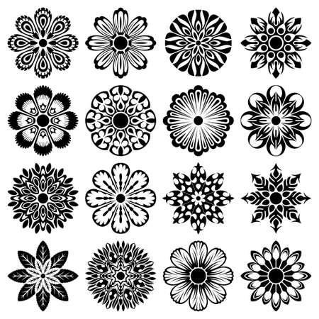 various abstract flowers setのイラスト素材
