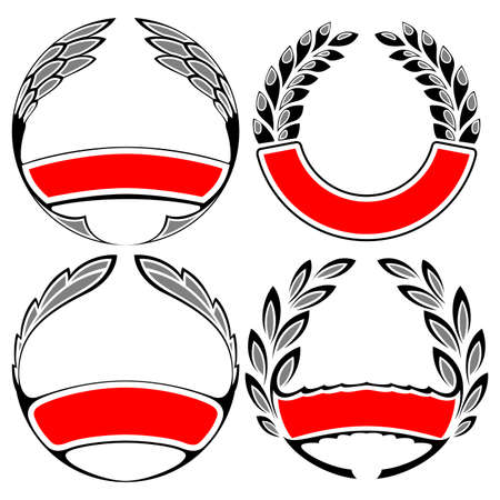 laurel and wreath set vector illustrationのイラスト素材