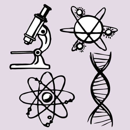 chemistry doodles のイラスト素材
