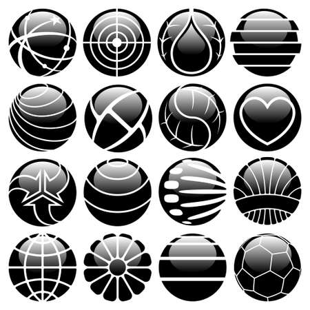 sphere icons setのイラスト素材