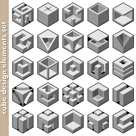 cube logo design packのイラスト素材