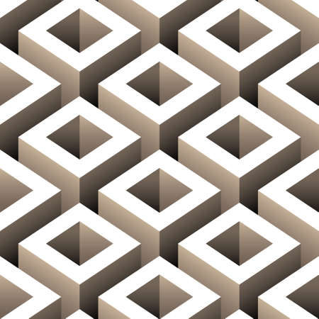 abstract boxes 3d seamless patternのイラスト素材