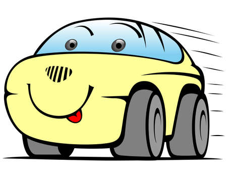 cheerful yellow carのイラスト素材