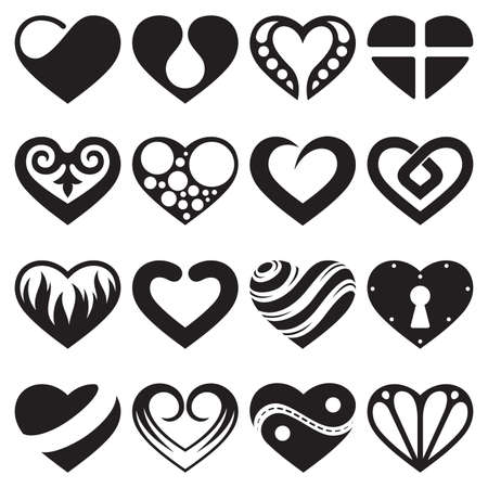 heart icons and signs setのイラスト素材