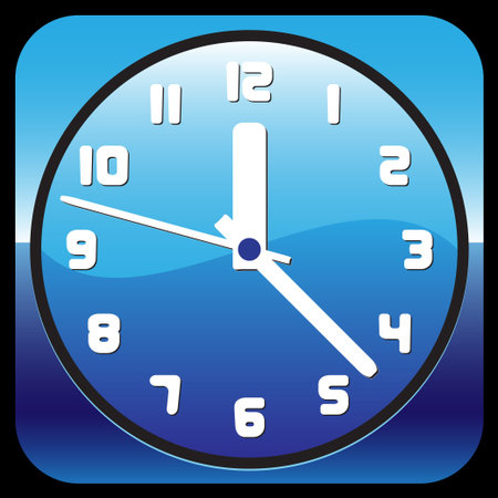 blue shiny clock illustrationのイラスト素材