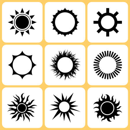 sun icons setのイラスト素材