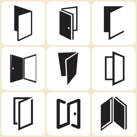 door icons setのイラスト素材
