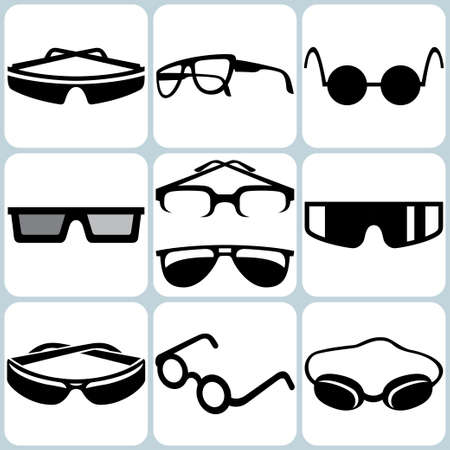 glasses icon setのイラスト素材