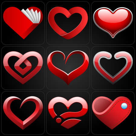 heart icons setのイラスト素材