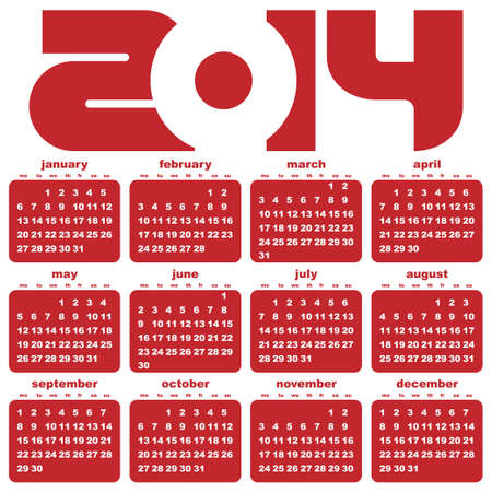 new year 2014 calendarのイラスト素材
