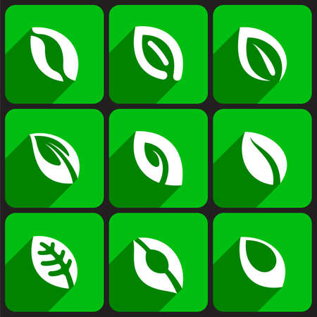 Leaf Icons Setのイラスト素材